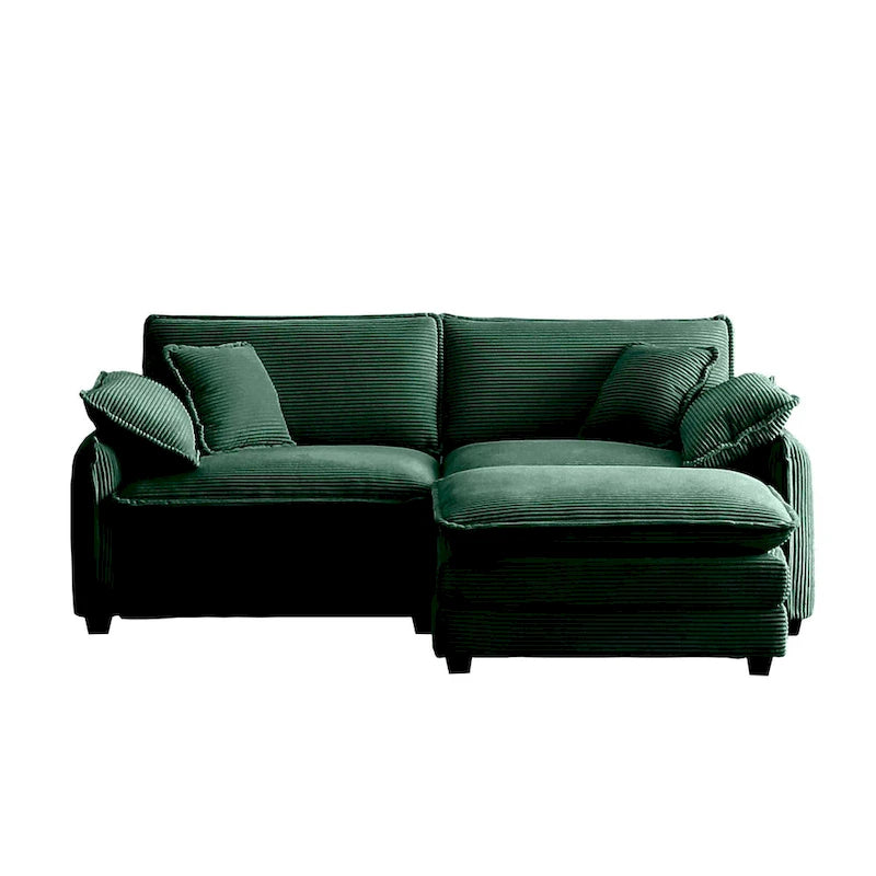 DIY anpassbares Cord-Polster Ecksofa ohne Armlehnen