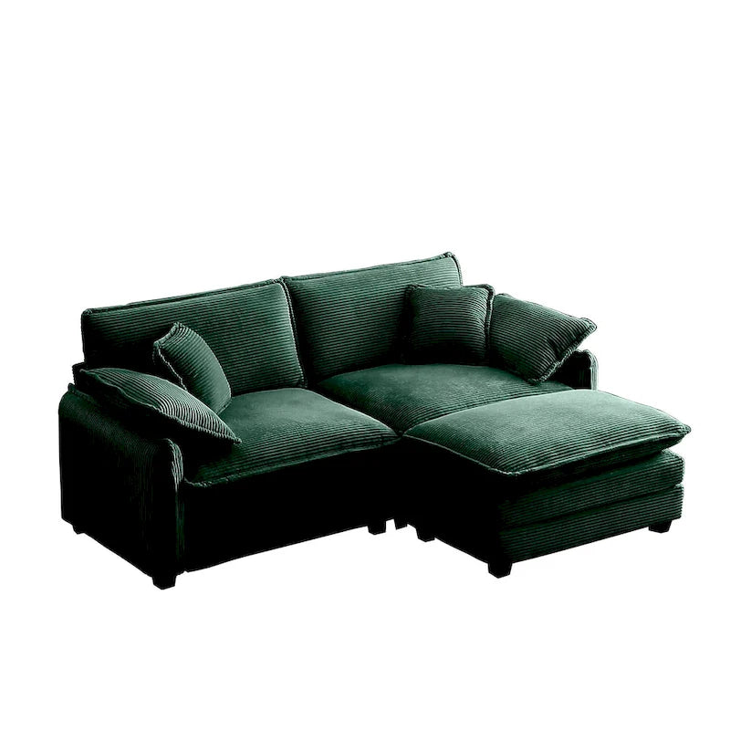 DIY anpassbares Cord-Polster Ecksofa ohne Armlehnen
