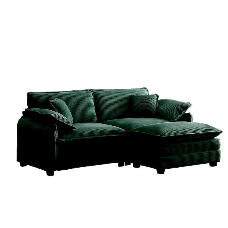DIY anpassbares Cord-Polster Ecksofa ohne Armlehnen