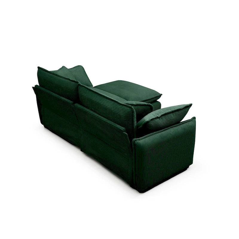 DIY anpassbares Cord-Polster Ecksofa ohne Armlehnen