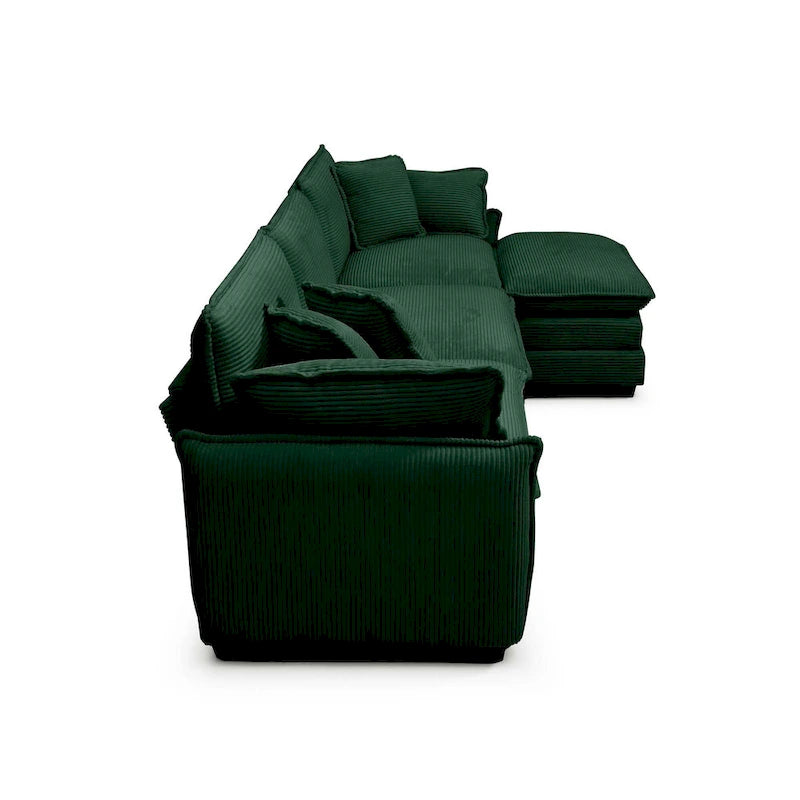 DIY anpassbares Cord-Polster Ecksofa ohne Armlehnen