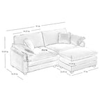 DIY anpassbares Cord-Polster Ecksofa ohne Armlehnen