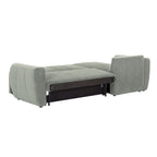 Grau 105.2 Cord Sofa-Eckgarnitur mit Schlaffunktion und Stauraum