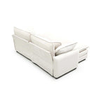 Beiges 4-teiliges modulares Cord-Schlafsofa mit 2 abnehmbaren Ottomanen und 4 Kissen, frei kombinierbar