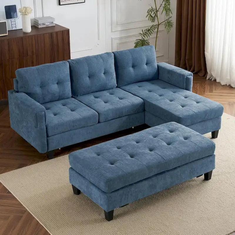 83,4 Zoll L-förmiges Sofa, Schnittsofa, Schlafsofa