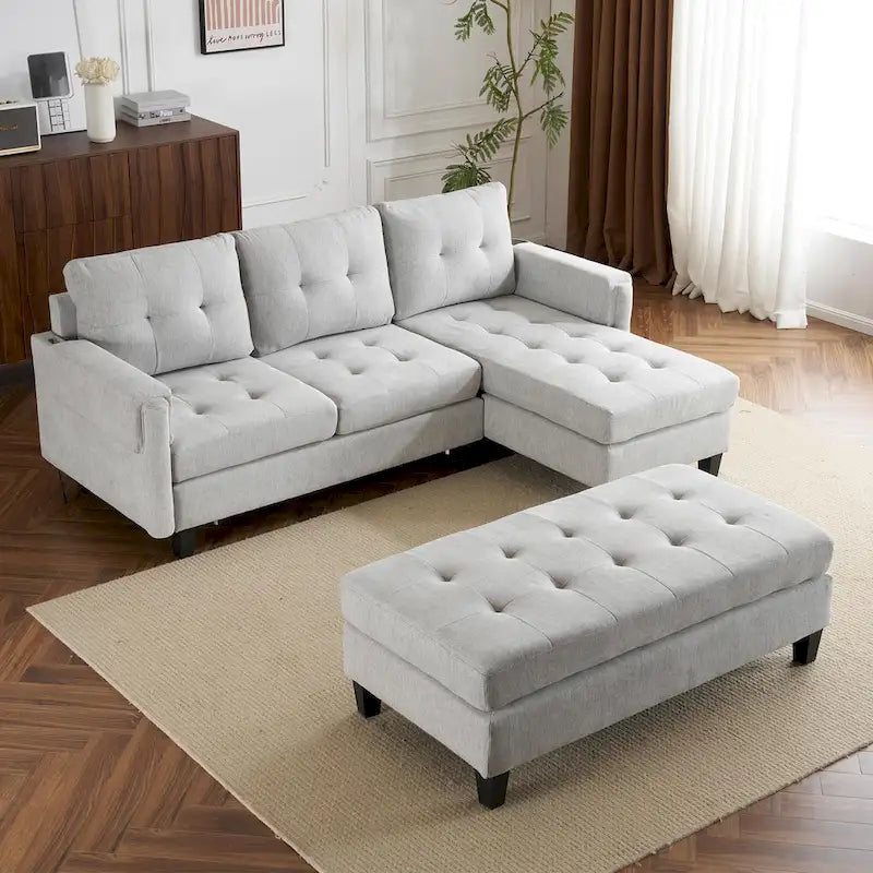 83,4 Zoll L-förmiges Sofa, Schnittsofa, Schlafsofa