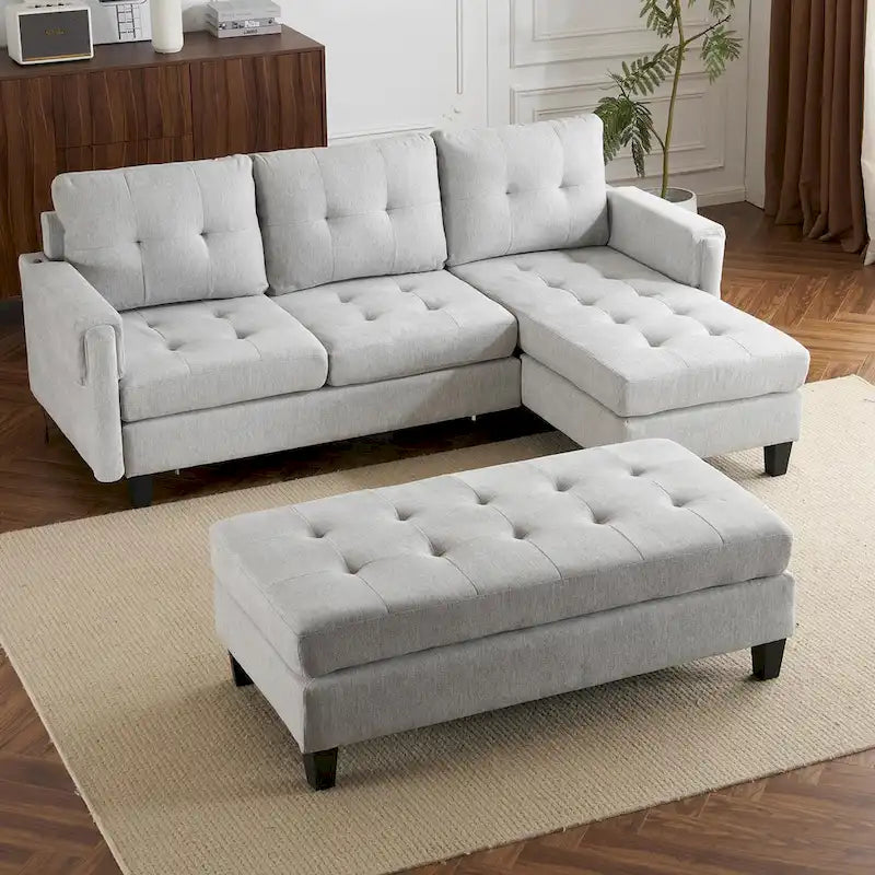83,4 Zoll L-förmiges Sofa, Schnittsofa, Schlafsofa