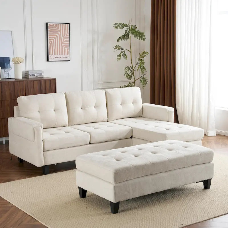 83,4 Zoll L-förmiges Sofa, Schnittsofa, Schlafsofa