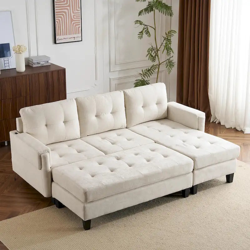 83,4 Zoll L-förmiges Sofa, Schnittsofa, Schlafsofa