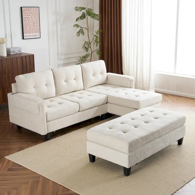 83,4 Zoll L-förmiges Sofa, Schnittsofa, Schlafsofa