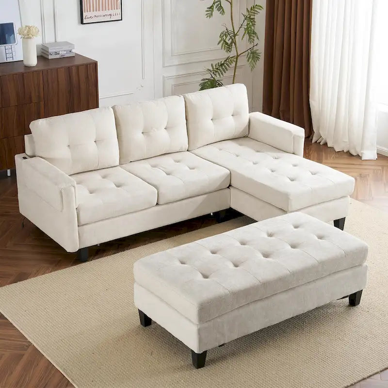 83,4 Zoll L-förmiges Sofa, Schnittsofa, Schlafsofa