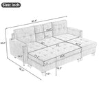 83,4 Zoll L-förmiges Sofa, Schnittsofa, Schlafsofa