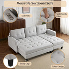 83,4 Zoll L-förmiges Sofa, Schnittsofa, Schlafsofa
