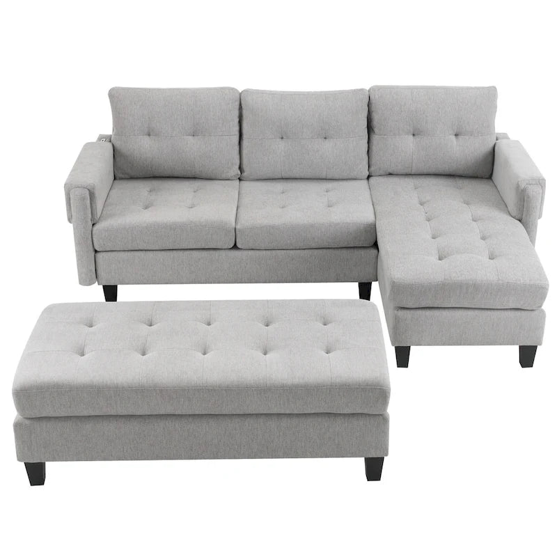 83,4 Zoll L-förmiges Sofa, Schnittsofa, Schlafsofa