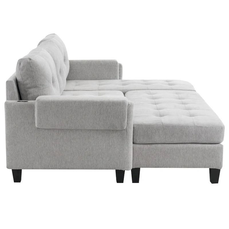 83,4 Zoll L-förmiges Sofa, Schnittsofa, Schlafsofa