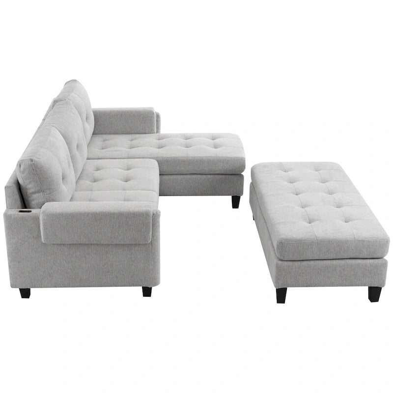 83,4 Zoll L-förmiges Sofa, Schnittsofa, Schlafsofa
