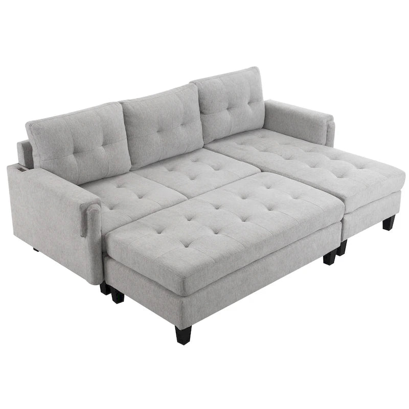 83,4 Zoll L-förmiges Sofa, Schnittsofa, Schlafsofa