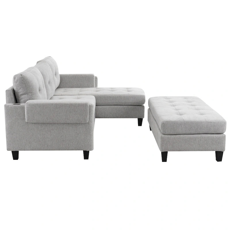 83,4 Zoll L-förmiges Sofa, Schnittsofa, Schlafsofa