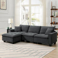 100*59 Convertible Sektionssofa, L-förmiges, umbaubares Ecksofa-Set mit kostenlosen Kissen, 4-Sitzer-Schlafsofa mit Ottoman