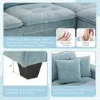 100*59 Convertible Sektionssofa, L-förmiges, umbaubares Ecksofa-Set mit kostenlosen Kissen, 4-Sitzer-Schlafsofa mit Ottoman