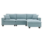100*59 Convertible Sektionssofa, L-förmiges, umbaubares Ecksofa-Set mit kostenlosen Kissen, 4-Sitzer-Schlafsofa mit Ottoman