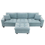 100*59 Convertible Sektionssofa, L-förmiges, umbaubares Ecksofa-Set mit kostenlosen Kissen, 4-Sitzer-Schlafsofa mit Ottoman