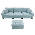 100*59 Convertible Sektionssofa, L-förmiges, umbaubares Ecksofa-Set mit kostenlosen Kissen, 4-Sitzer-Schlafsofa mit Ottoman