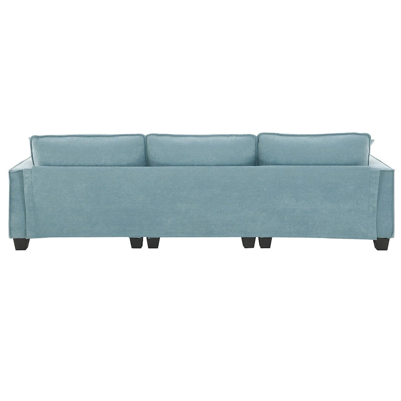 100*59 Convertible Sektionssofa, L-förmiges, umbaubares Ecksofa-Set mit kostenlosen Kissen, 4-Sitzer-Schlafsofa mit Ottoman