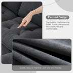 100*59 Convertible Sektionssofa, L-förmiges, umbaubares Ecksofa-Set mit kostenlosen Kissen, 4-Sitzer-Schlafsofa mit Ottoman