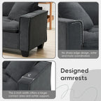 100*59 Convertible Sektionssofa, L-förmiges, umbaubares Ecksofa-Set mit kostenlosen Kissen, 4-Sitzer-Schlafsofa mit Ottoman