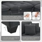 100*59 Convertible Sektionssofa, L-förmiges, umbaubares Ecksofa-Set mit kostenlosen Kissen, 4-Sitzer-Schlafsofa mit Ottoman