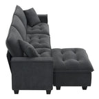 100*59 Convertible Sektionssofa, L-förmiges, umbaubares Ecksofa-Set mit kostenlosen Kissen, 4-Sitzer-Schlafsofa mit Ottoman