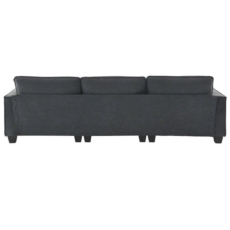 100*59 Convertible Sektionssofa, L-förmiges, umbaubares Ecksofa-Set mit kostenlosen Kissen, 4-Sitzer-Schlafsofa mit Ottoman