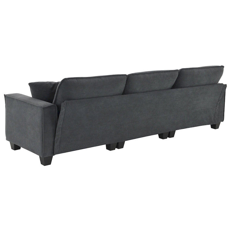 100*59 Convertible Sektionssofa, L-förmiges, umbaubares Ecksofa-Set mit kostenlosen Kissen, 4-Sitzer-Schlafsofa mit Ottoman