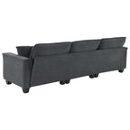 100*59 Convertible Sektionssofa, L-förmiges, umbaubares Ecksofa-Set mit kostenlosen Kissen, 4-Sitzer-Schlafsofa mit Ottoman