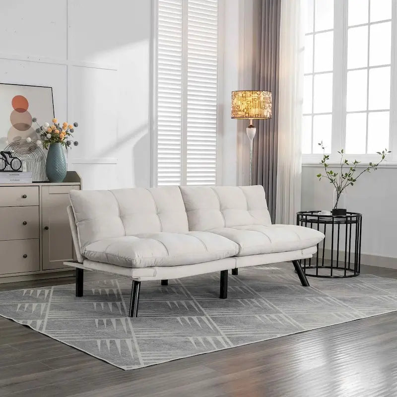 Modernes gepolstertes 2-Sitzer Schlafsofa mit verstellbarer Rückenlehne und Armlehnen - 70:l