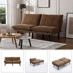 Modernes gepolstertes 2-Sitzer Schlafsofa mit verstellbarer Rückenlehne und Armlehnen - 70:l