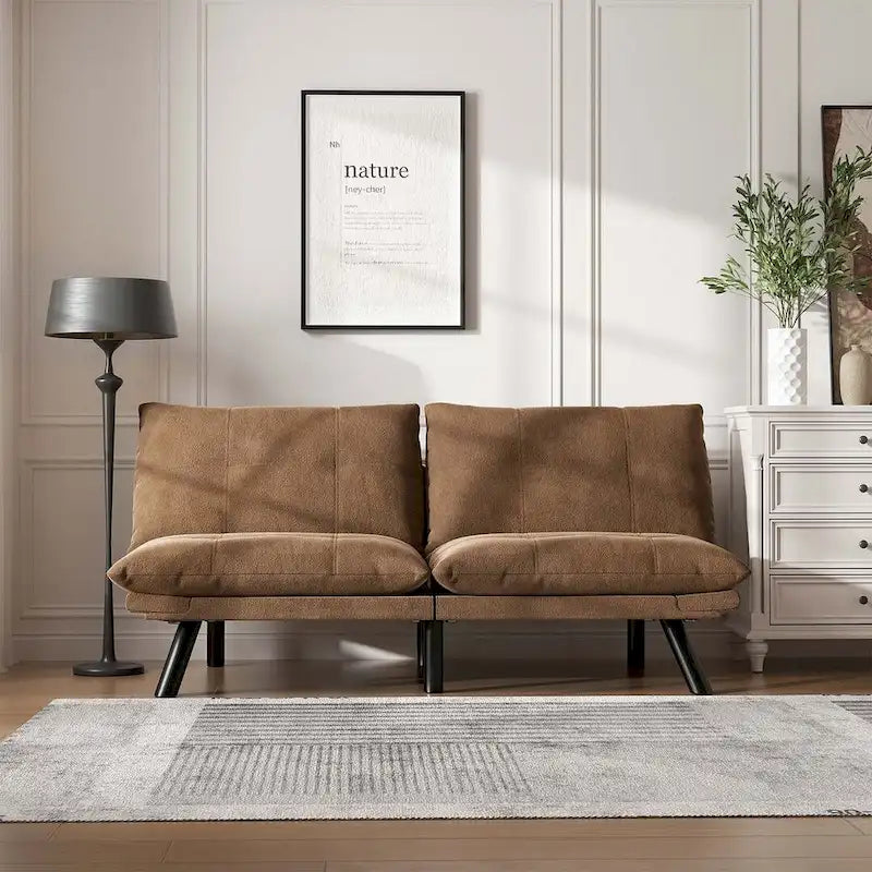 Modernes gepolstertes 2-Sitzer Schlafsofa mit verstellbarer Rückenlehne und Armlehnen - 70:l
