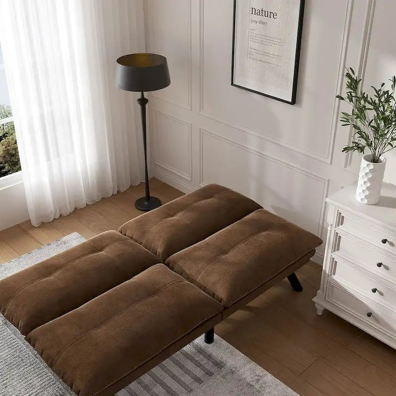 Modernes gepolstertes 2-Sitzer Schlafsofa mit verstellbarer Rückenlehne und Armlehnen - 70:l