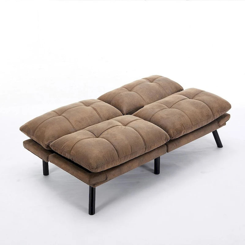 Modernes gepolstertes 2-Sitzer Schlafsofa mit verstellbarer Rückenlehne und Armlehnen - 70:l