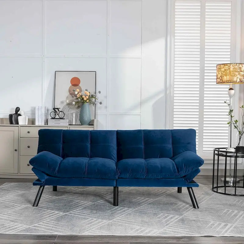 Modernes gepolstertes 2-Sitzer Schlafsofa mit verstellbarer Rückenlehne und Armlehnen - 70:l