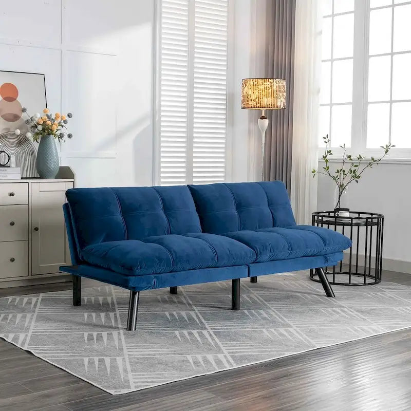 Modernes gepolstertes 2-Sitzer Schlafsofa mit verstellbarer Rückenlehne und Armlehnen - 70:l