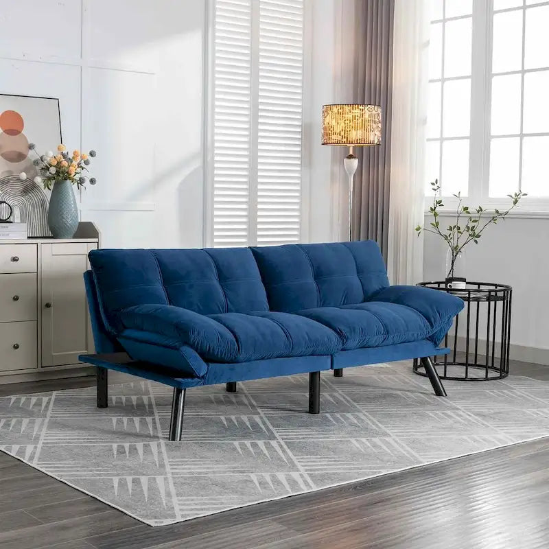 Modernes gepolstertes 2-Sitzer Schlafsofa mit verstellbarer Rückenlehne und Armlehnen - 70:l