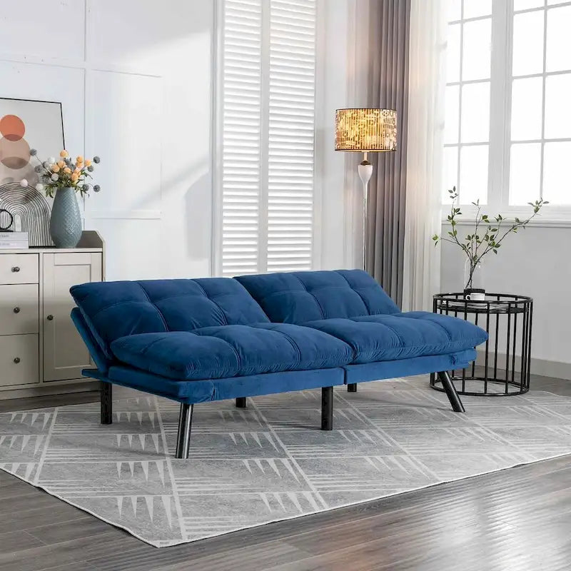 Modernes gepolstertes 2-Sitzer Schlafsofa mit verstellbarer Rückenlehne und Armlehnen - 70:l