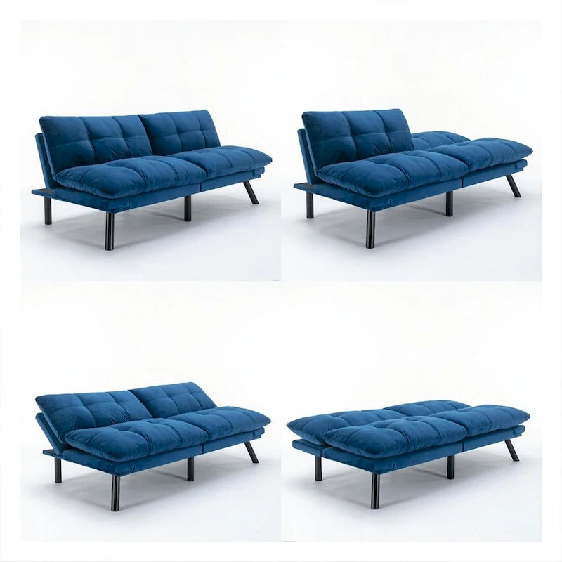 Modernes gepolstertes 2-Sitzer Schlafsofa mit verstellbarer Rückenlehne und Armlehnen - 70:l