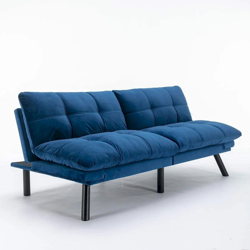 Modernes gepolstertes 2-Sitzer Schlafsofa mit verstellbarer Rückenlehne und Armlehnen - 70:l