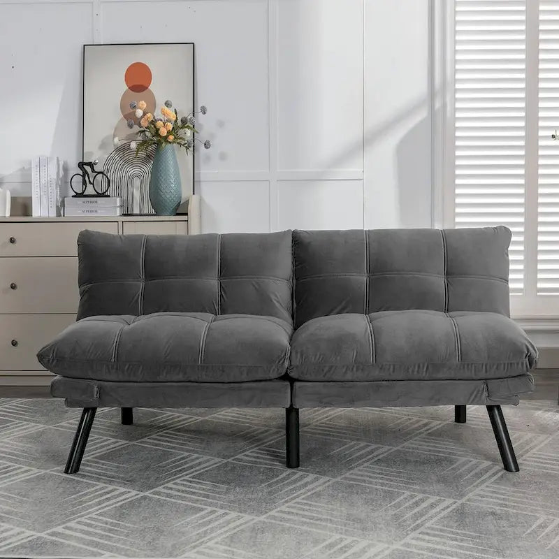 Modernes gepolstertes 2-Sitzer Schlafsofa mit verstellbarer Rückenlehne und Armlehnen - 70:l