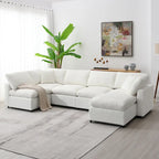 6-Sitzer Modernes Modulares Wolkensofa-Bett Chenille Sektionscouch-Set mit Ottomane