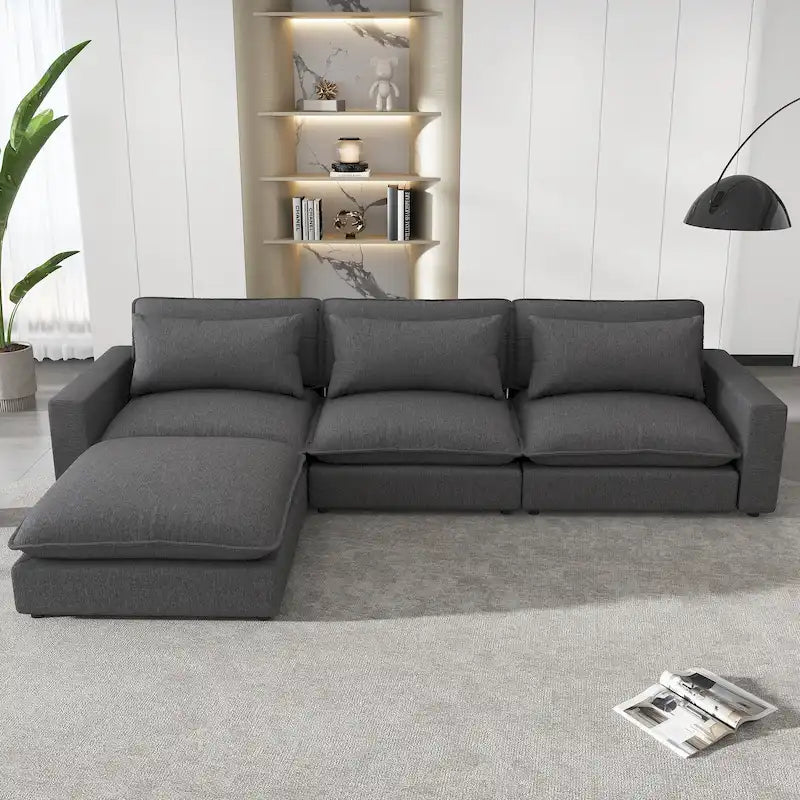 128-Zoll-Ecksofa Cloud Sofa Chenille-Polstersofa