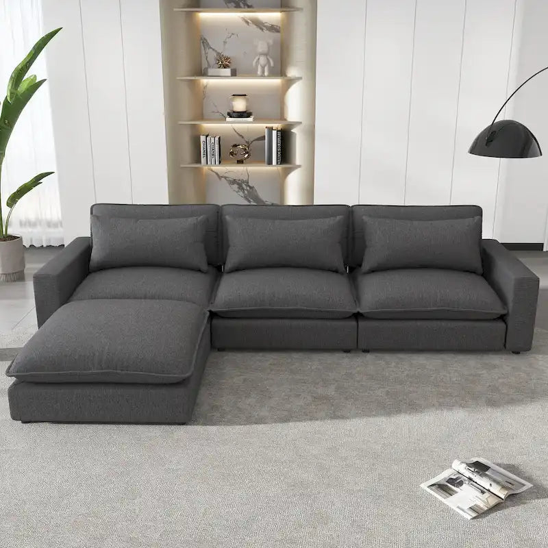 128-Zoll-Ecksofa Cloud Sofa Chenille-Polstersofa